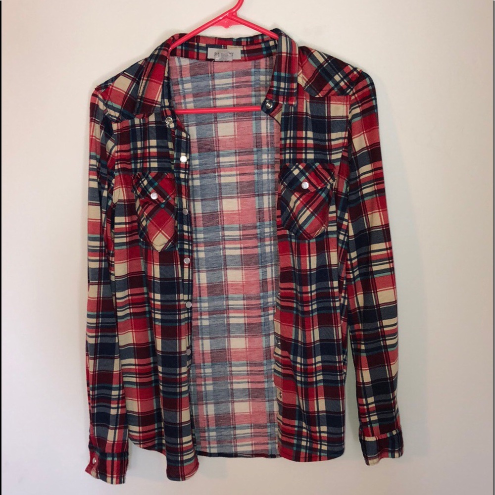 button up plaid flannel